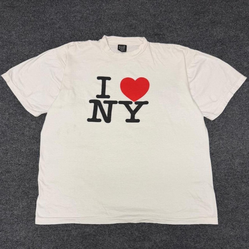 Vintage 90s I Love NY T Shirt Mens XL White Single Stitch NYC Souvenir Tee Saad